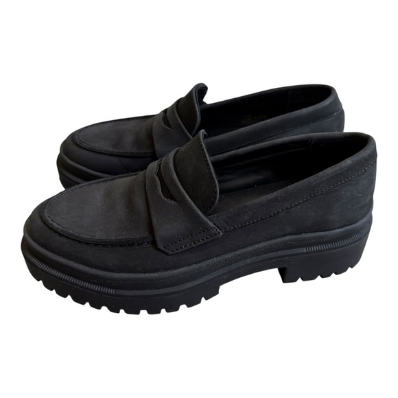 Portland Leather Goods Patina Shadow Black Zoe Chunky Loafers Size 6.5 - Picture 10 of 15